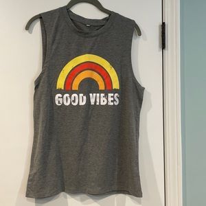 🔥GOOD VIBES🔥 muscle tee small